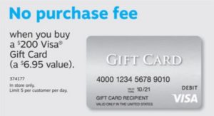 No Purchase Fee On $200 Visa Gift Card Purchase