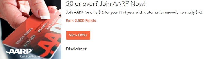 Earn 2,500 Points with AARP Enrollment