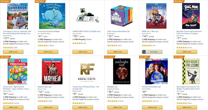 Buy Two Get One Free on Select CDs & Vinyl, Books, & Movies