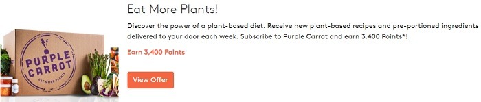 Earn 3,400 Points w/ Purple Carrot Subscription