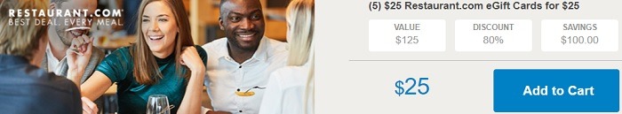 Get $125 eGift Cards for $25