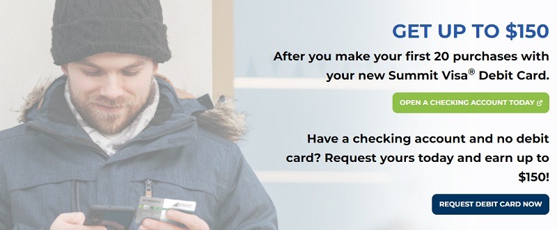 Summit Federal Credit Union $150 Checking Bonus
