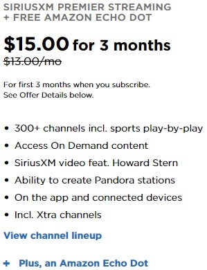 Get 3-Month Premier Streaming Subscription + Amazon Echo Dot for $15