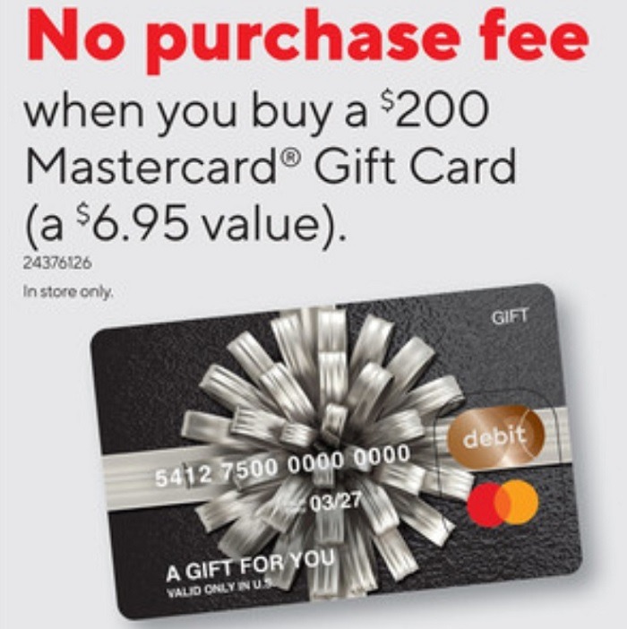 No Purchase Fee On $200 Visa & Mastercard Gift Cards
