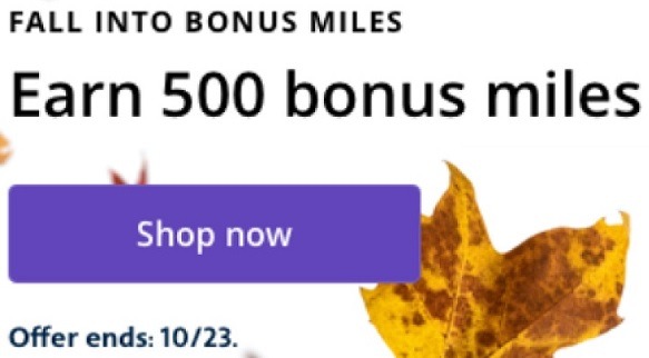 Earn 500 Bonus Miles w/ $100 Spend