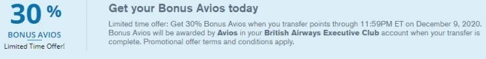 Get 30% Bonus When Transferring UR Points to Avios