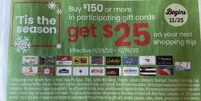 Get $25 Off Next Shopping Trip w/ $150 Select Gift Card Purchase