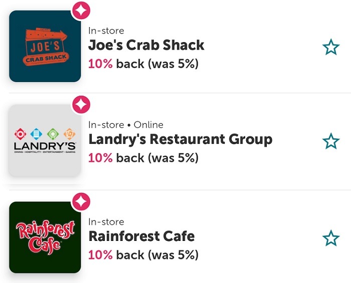 Earn 10% Cash Back on Landry’s Brand Gift Cards