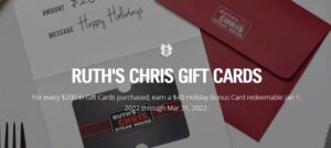 Ruth’s Chris Steak House Promotions: Get 10% Bonus Card w/ $250+ Gift ...