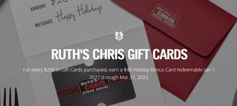 Ruth’s Chris Steak House Promotions: Get 10% Bonus Card w/ $250+ Gift ...