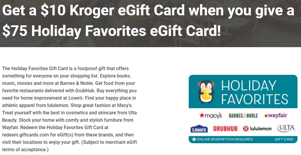 Kroger Promotions Get 10 Off 100+ Gift Cards Purchase, Earn 200
