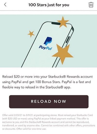 Starbucks paypal