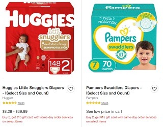 target $30 gift card diapers