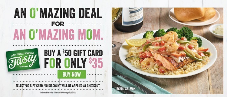O’Charley’s Promotions: Purchase $50 Gift Card for $35, Etc