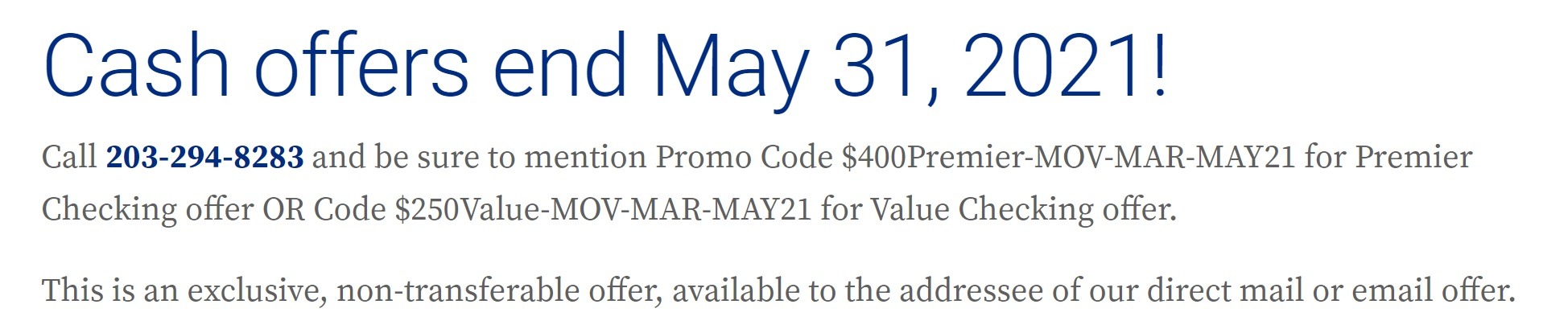 Webster Bank Promotions