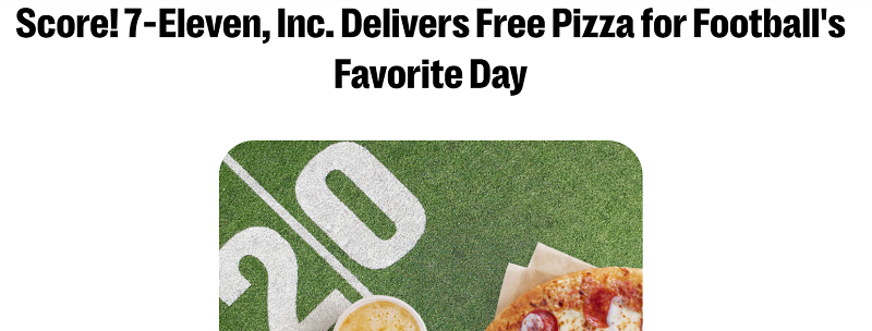 Free large pizza from 7-Eleven with download of their app use code