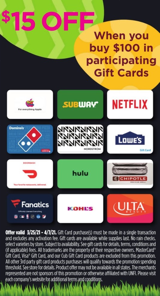 Shoppers Promotions: Get $15 Off Next Purchase w/ $100 Select Gift Card ...