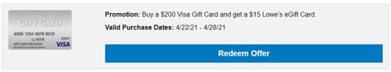 Lowe's Promotions: Get $15 Lowe's Gift Card w/ $200 Visa ...