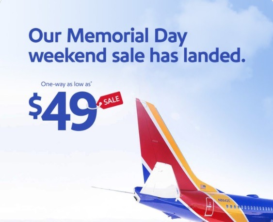 Southwest Airlines Promotions: One-Way Flights Starting at $49, Etc