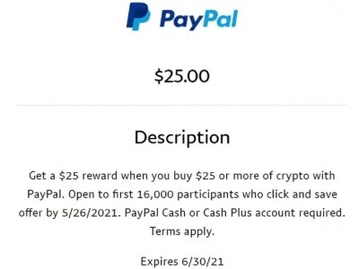 25 crypto paypal