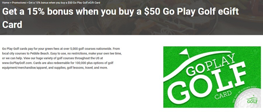 Kroger: Purchase $57.50 Go Play Golf eGift Card for $50