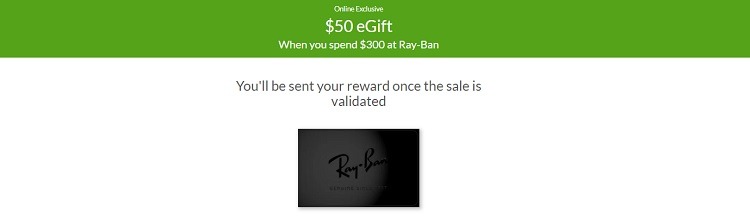 rayban gift card