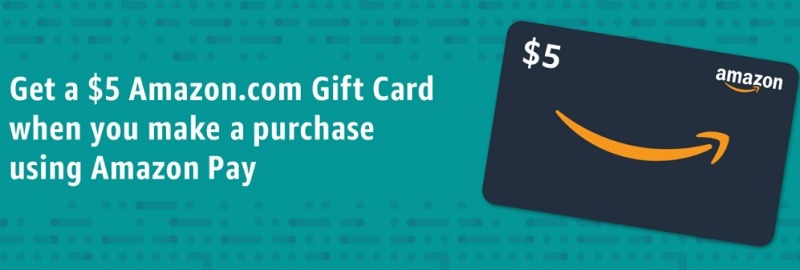 Amazon: Get $5 Amazon.com Gift Card w/ Purchase Using Amazon Pay
