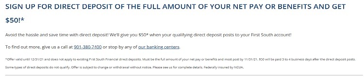 first south direct deposit