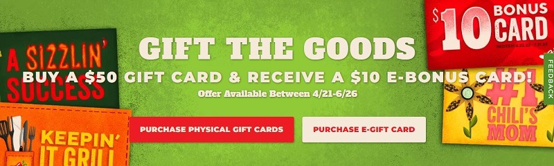 Details 119+ chilis gift card promotion best