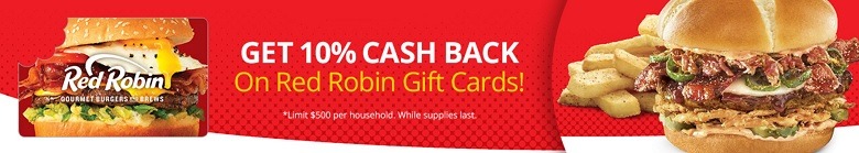 MyGiftCardsPlus: Earn 10% Cash Back on Red Robin Gift Card Purchase