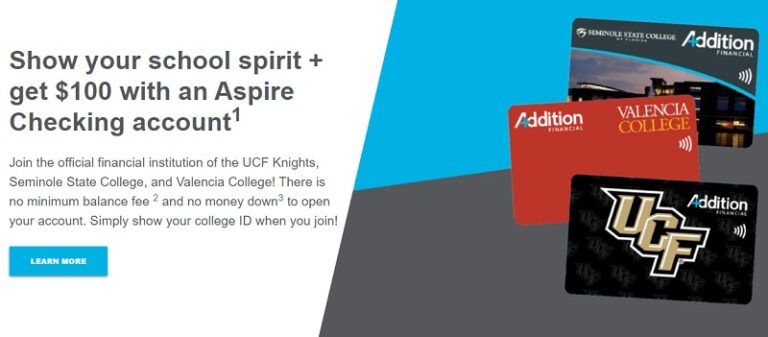 Addition Financial $100 Student Checking Bonus