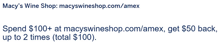 Amex Offer Macy's Wine Shop