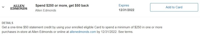 allen edmonds amex offer