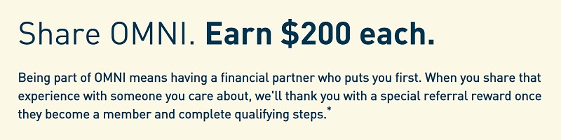 OMNI Community Credit Union Checking Referral Bonus