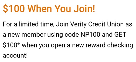 verity credit union checking bonus