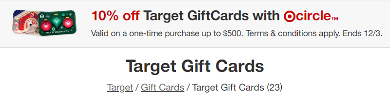 Target REDCard Holders: Save 10% On Target Gift Card Purchases