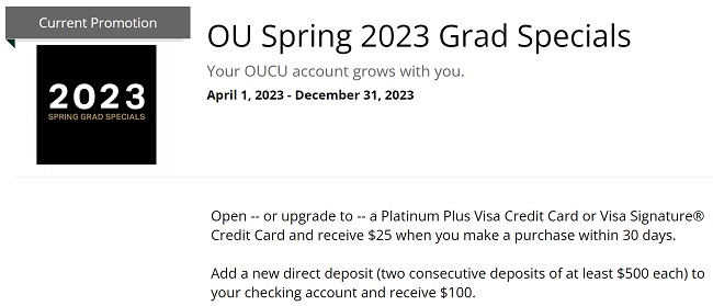 Oakland University CU Bonus
