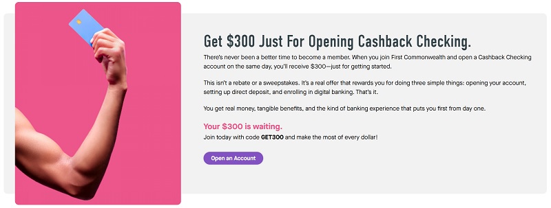 First Commonwealth Federal Credit Union Checking Bonus