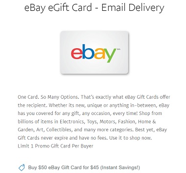 paypal ebay gift card offer