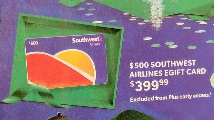 Sam's Club: Purchase $500 Southwest Airlines Gift Card for $399.99 (11/ ...