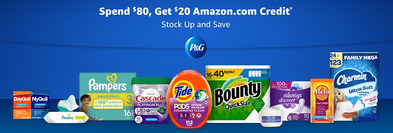  Get $20 Credit w/ $80+ P&G Products Purchase