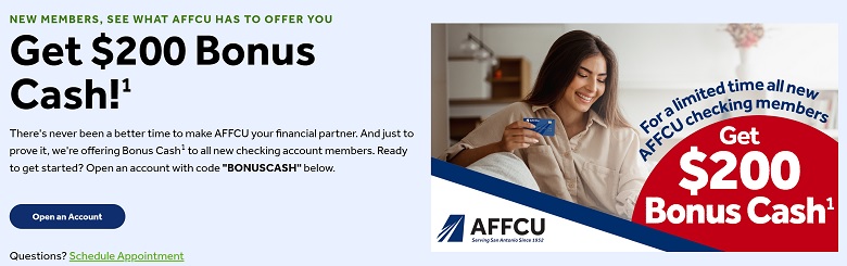 AFFCU Checking Bonus