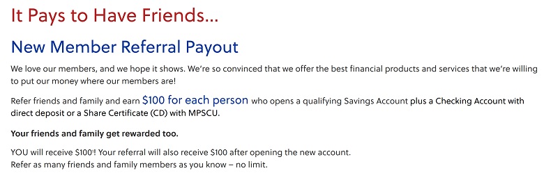 MPS Credit Union Referral Bonus