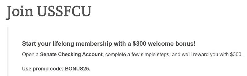 USSFCU Checking Bonus