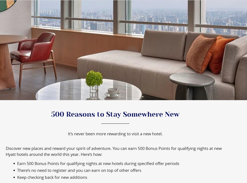 Hyatt New Hotel Promotion