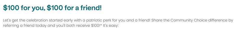 Community Choice Credit Union Referral Bonus