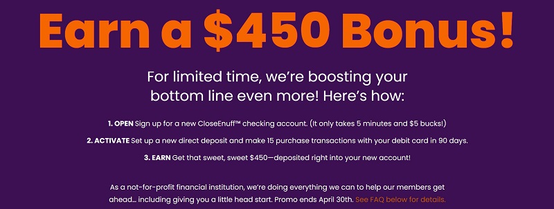 Community Financial Credit Union Checking Bonus