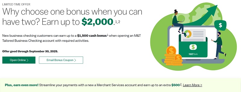 M&T Bank Business Checking Bonus