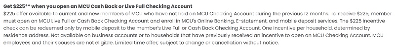 Monterey Credit Union Checking Bonus