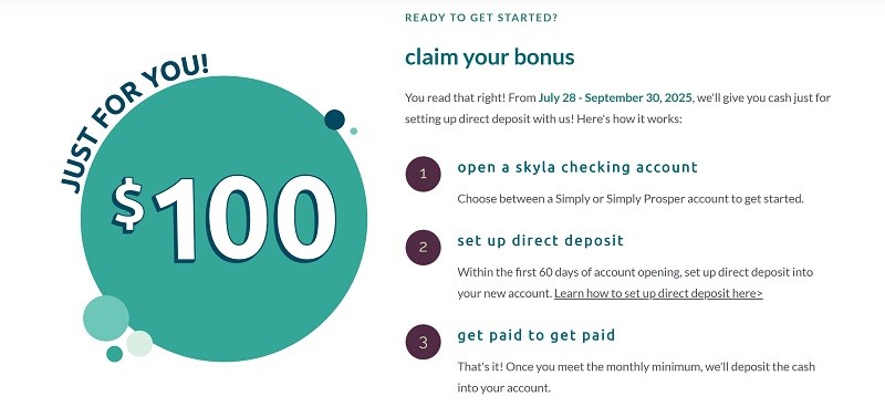 Skyla Credit Union Checking Bonus